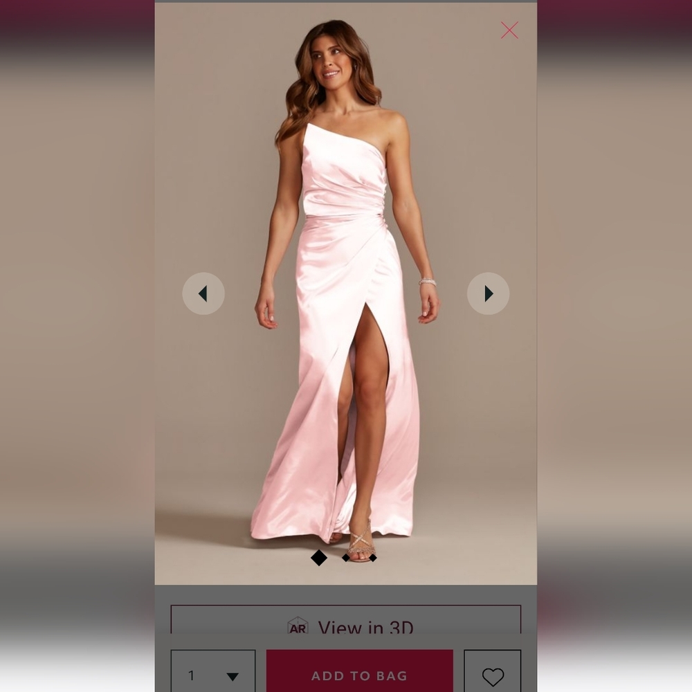 Charmeuse draped one shoulder dress